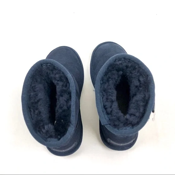 NWOT Minnetonka Dark Blue Sheepskin Slipper Snow Boots 6 - Picture 2 of 7